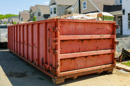 a container of construction waste 